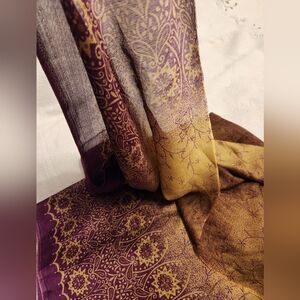 Sheer Chiffon purple/gold fabric